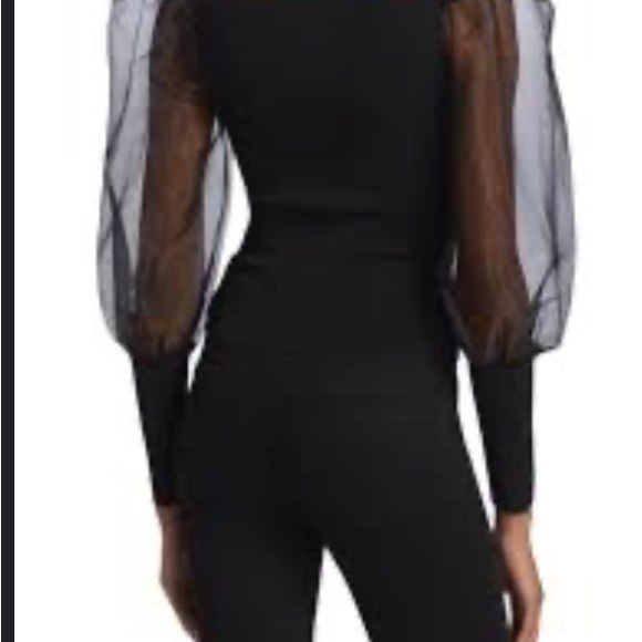 Alice + Olivia Olive Sheer Sleeve Blouse - Picture 2 of 5